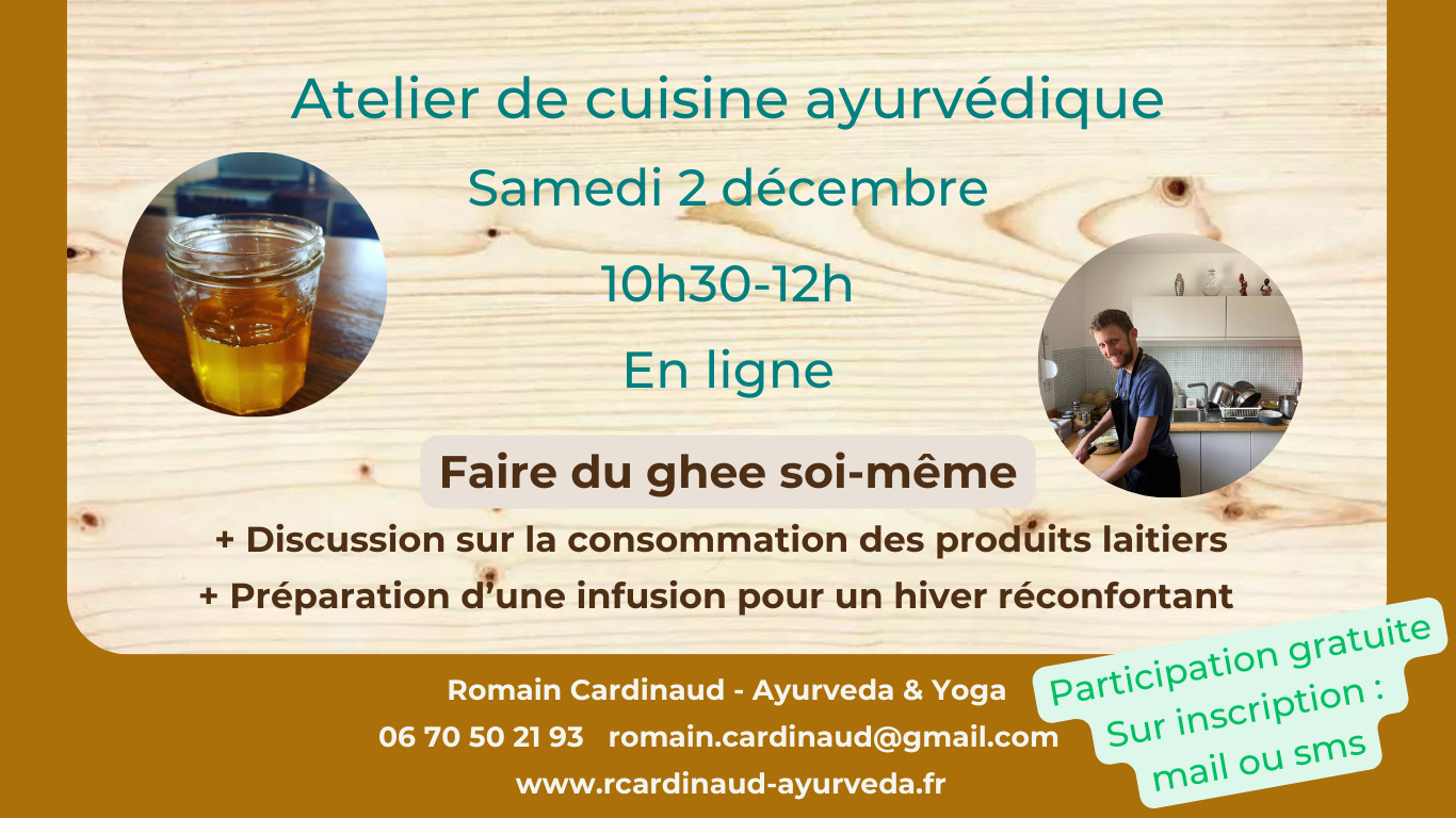 Atelier de cuisine ayurvédique préparons l'or de l'ayurveda